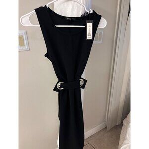 Romeo & Juliet Little Black Pullover Dress With Grommet Belt Medium